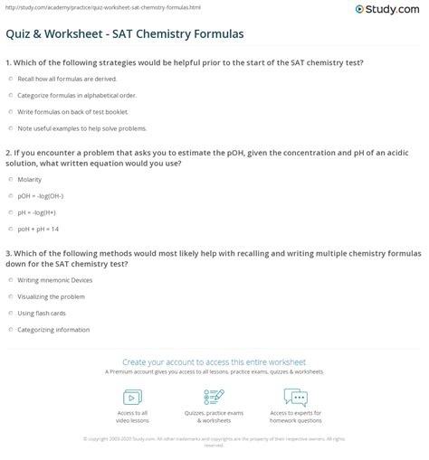 sat chemistry answers